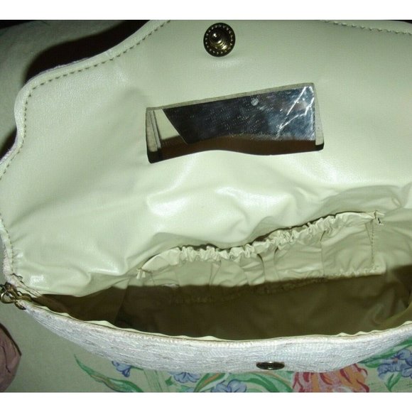 Peacocks Vintage Dyed to Match Peach Lace Chain Purse bag wedding evening clutch - Picture 6 of 6